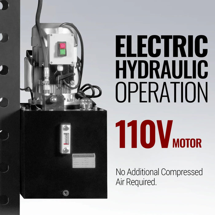 100 Ton H-Frame Electric Hydraulic Shop Press with Hand Winch,  110V M — view 6