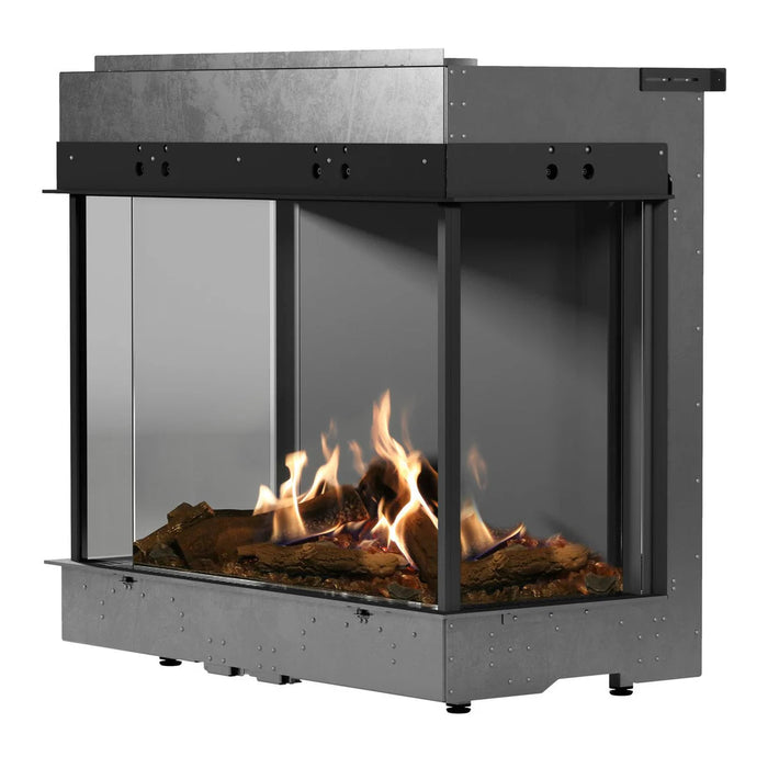 Faber MatriX Three-sided Bay Built-in Gas Fireplace - side view