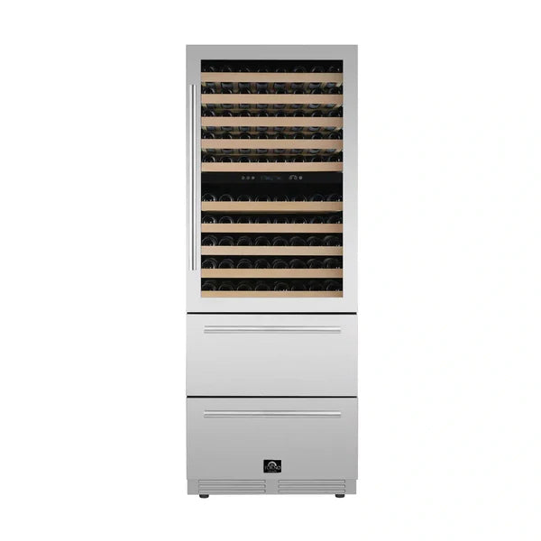 Forno Celano 30-Inch 21.3 Cu.ft Dual Zone Wine Cellar & Beverage Cooler (FWCDR6697-30S) FORNO