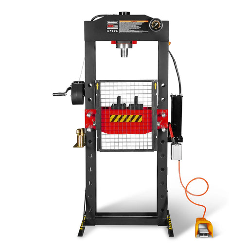 30 Ton H-Frame Air/Hydraulic Shop Press with Hand Winch & Press Pin Ki