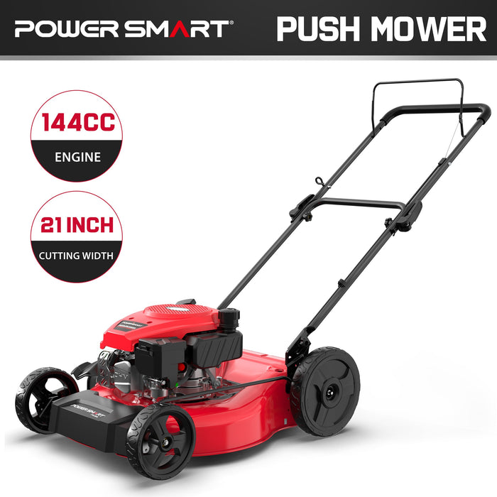 PowerSmart 21'' 144cc Gas Push 2-in-1 Lawn Mower V8721C