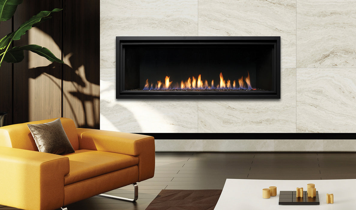 Kingsman ZCVRB series linear gas fireplace installed (ZCVRB47/60 shown)
