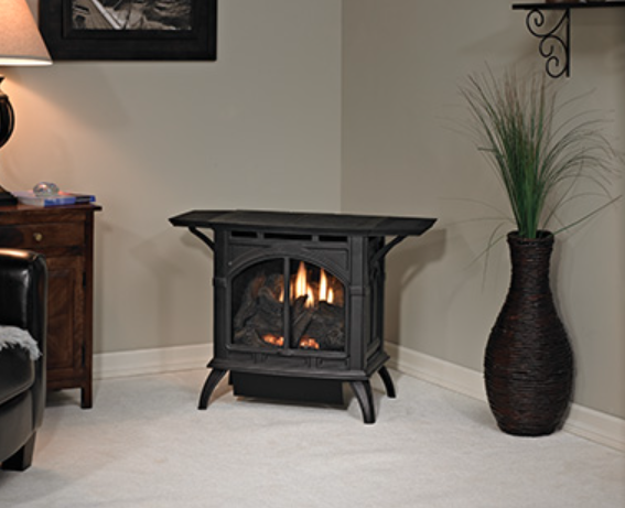 Empire Spirit small cast iron direct vent gas stove, matte black