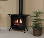 Empire Spirit small cast iron direct vent gas stove, porcelain black