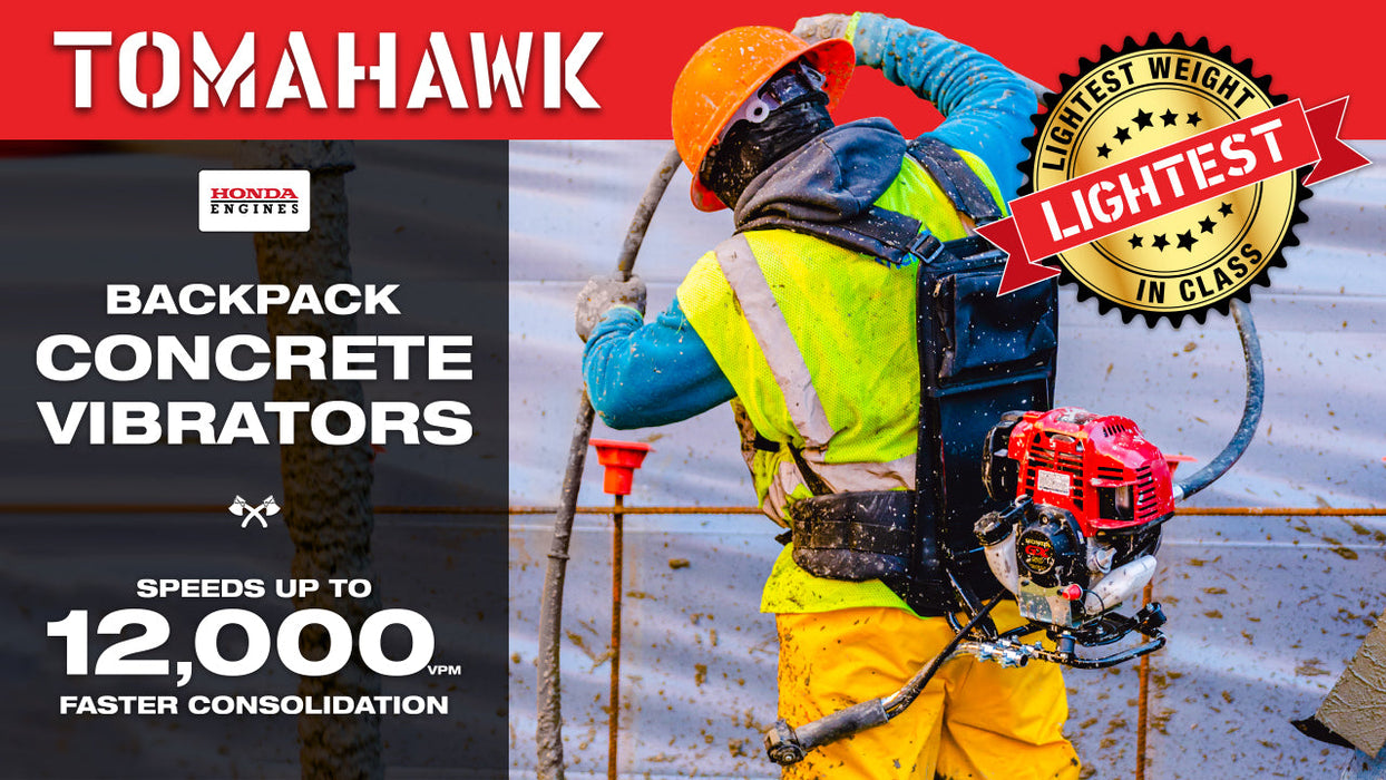 Tomahawk Power 2HP Honda Concrete Vibrator with Flex Shaft Cable Whip Backpack - Detail View 3