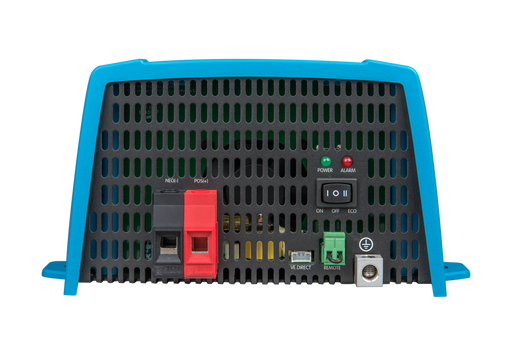 Victron Phoenix Inverter 24/1200 - VE.Direct - 1200VA Output - 24VDC Input - 120VAC Output - Left side view of Victron Phoenix Inverter 24/1200 showing easy access terminals and communication port