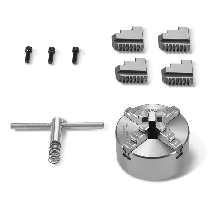 5 in 4 Jaw Lathe Chuck K12-125mm for Metal Lathe Machine SKU: 500005 | Model: 1030V SKU: 500006 | Model: 1130VD SKU: 500