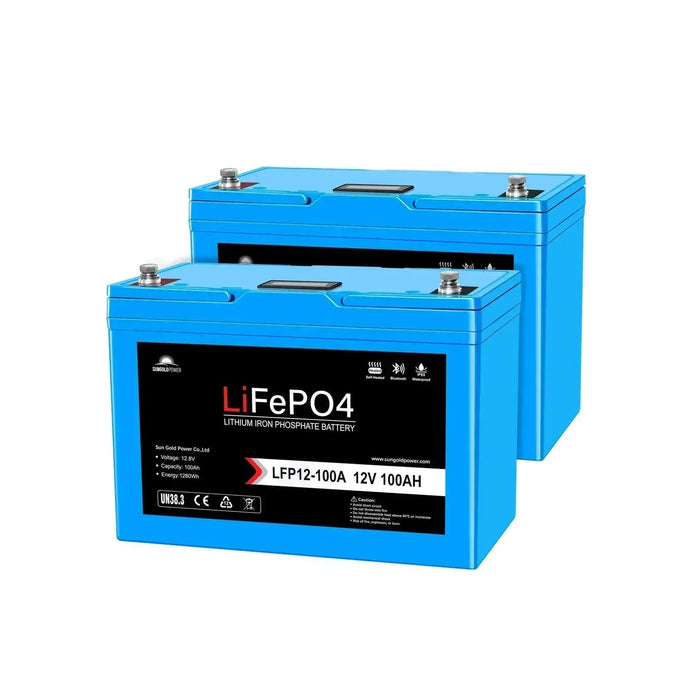 Green Vista Living Sungold Power 12V 100AH LiFePO4 Deep Cycle Lithium Battery / Bluetooth... - Installation View