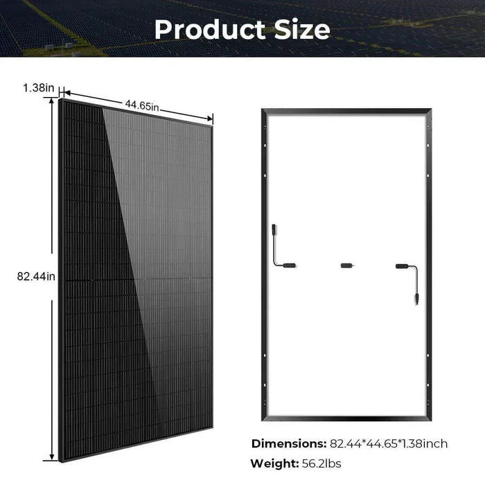 Green Vista Living Sungold Power 500W Mono Black PERC Solar Panel - Lifestyle View