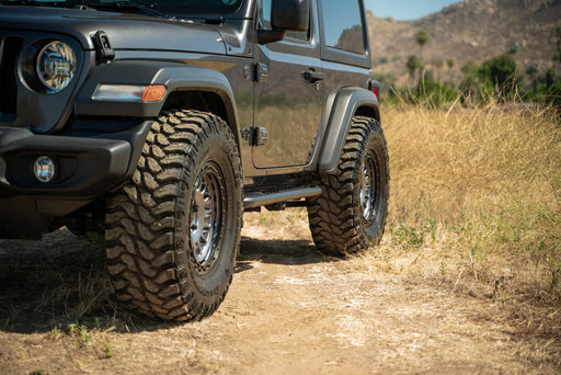 DV8 Offroad 2018-2026 2-Door Jeep Wrangler JL OE Plus Side Steps – installed on vehicle, image 2 of 14