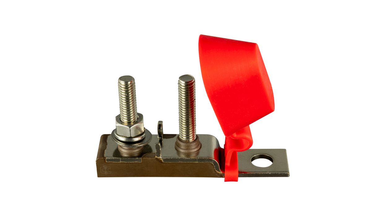 Blue Sea Systems 2151 Dual MRBF Terminal Fuse Block, 30-300A, 58V DC, Mounts on 3/8" Battery Post or Bus Bar Stud, for Marine and Mobile DC Systems - Urban Supply Inc