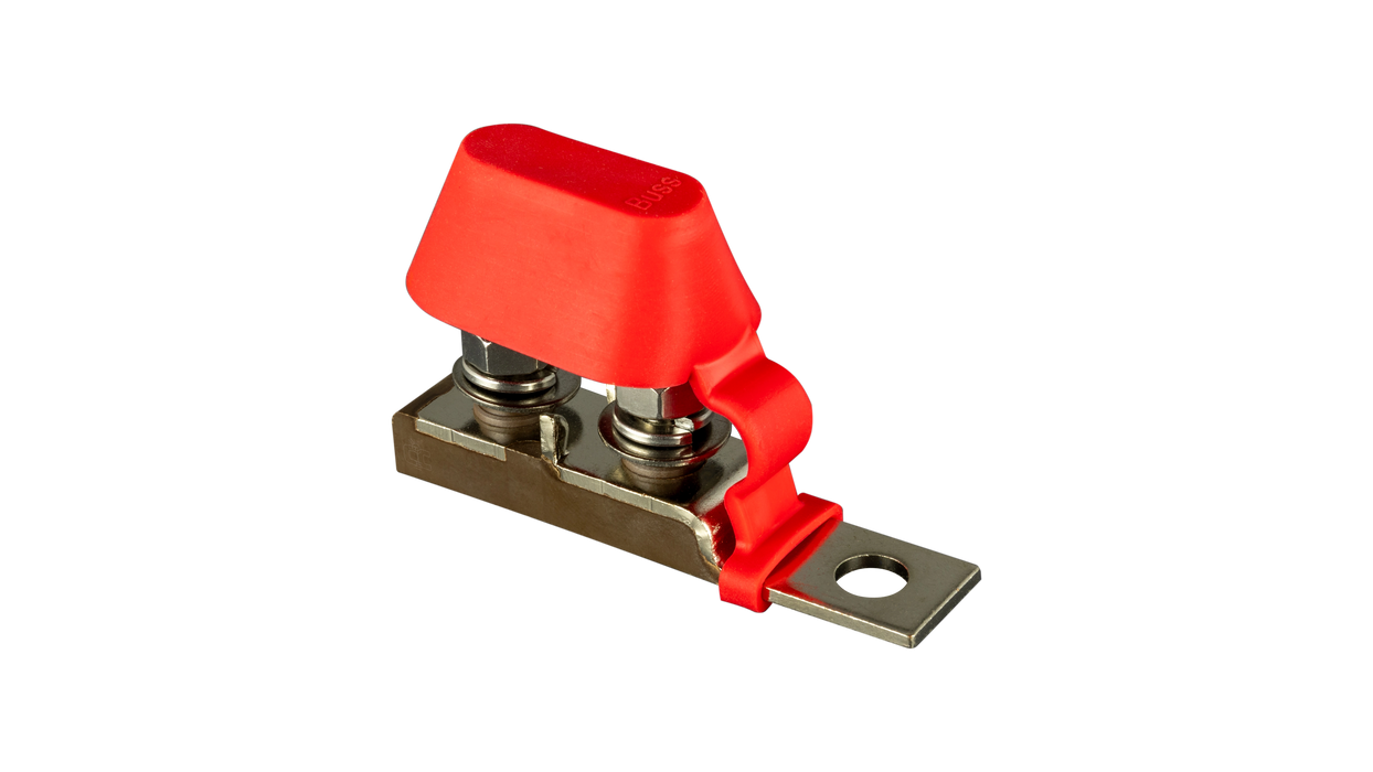 Blue Sea Systems 2151 Dual MRBF Terminal Fuse Block, 30-300A, 58V DC, Mounts on 3/8" Battery Post or Bus Bar Stud, for Marine and Mobile DC Systems - Urban Supply Inc