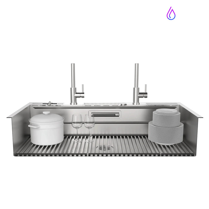 Forno Acqua 45-Inch Undermount 3-Level Workstation MultiSINK with Custom-Fit Accessories (JUXN70)