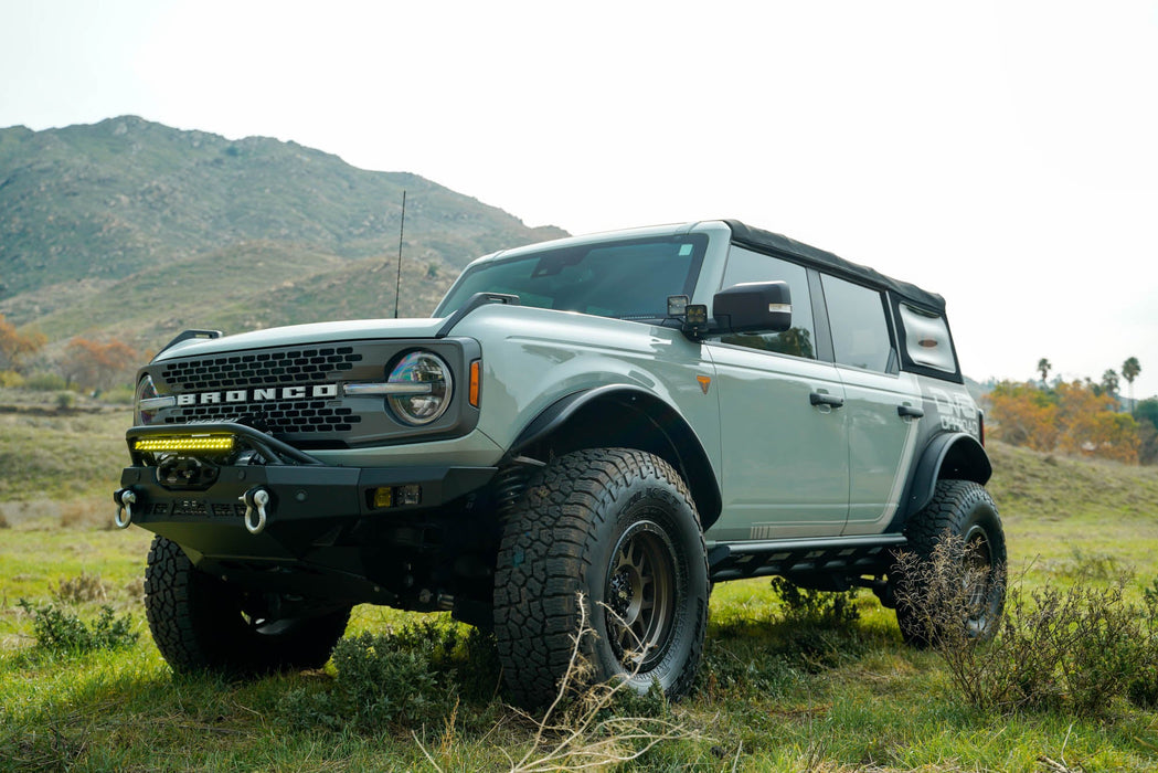DV8 Offroad 20-Inch Elite Series Amber LED Light Bar Single Row – installed on vehicle, image 11 of 15