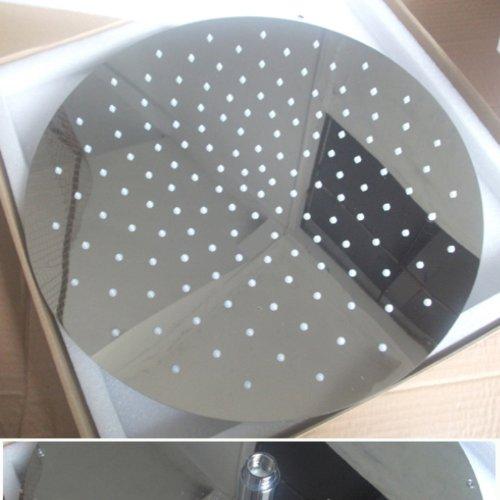 Cascada Showers 20" Ceiling Mount Round Rainfall LED Shower Head, Stainless Steel - Detail View 3