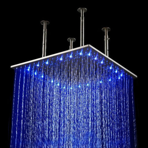 Cascada Luxury 20" LED Rainfall Shower System: Thermostatic Control - Side View