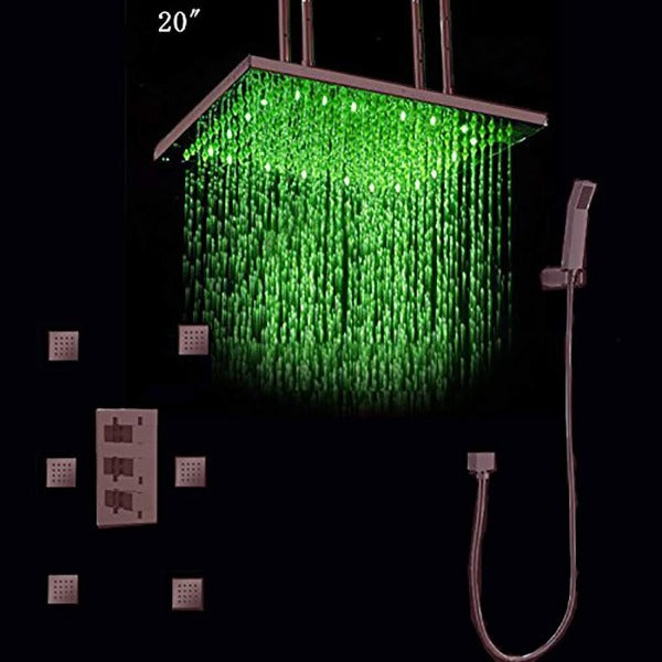 Cascada Showers 20" Luxury Rainfall Shower Head Set, Oil Rubbed Bronze Finish - Main Product Image