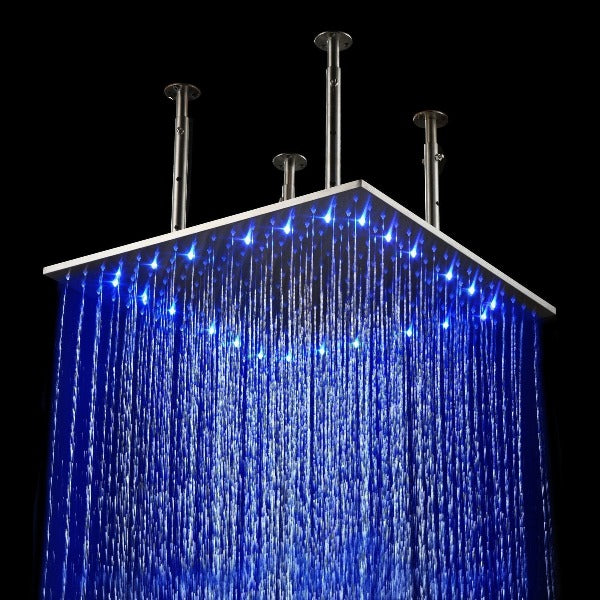 Cascada Showers 20" Cascada Tuscany Rainfall LED Luxury Shower System, Brushed Nickel Finish - Alternate View