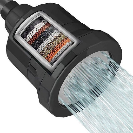 Cascada Filtered Shower Head Black