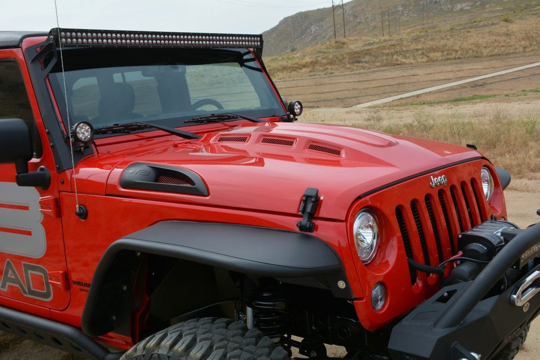 DV8 Offroad 2007-2018 Jeep JK Heat Dispersion Hood – on the trail, image 11 of 15