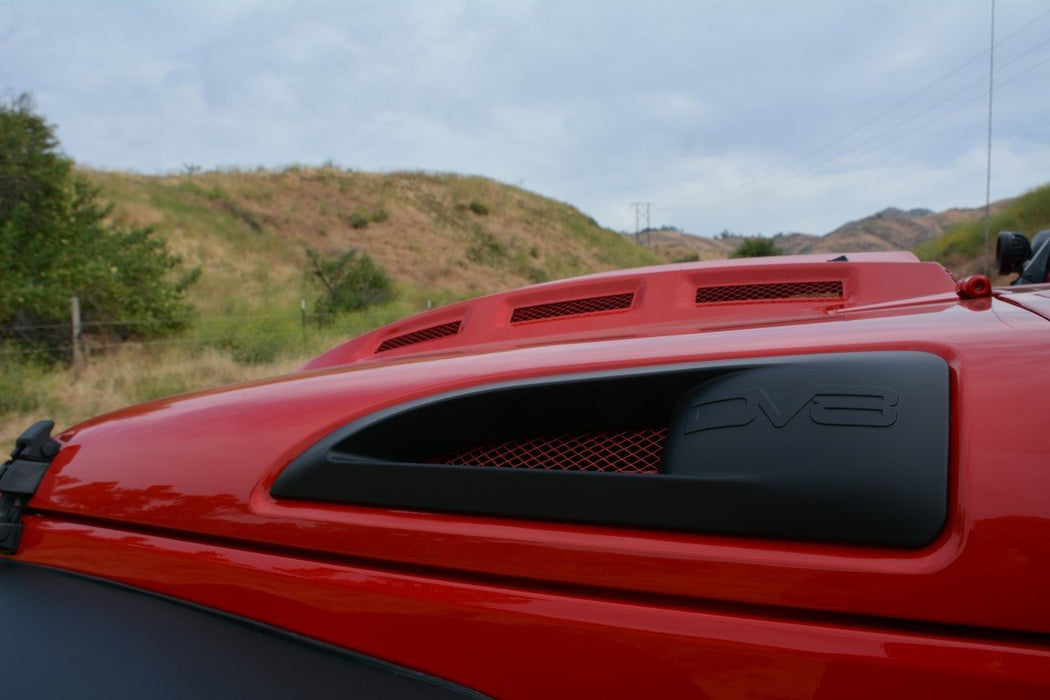 DV8 Offroad 2007-2018 Jeep JK Heat Dispersion Hood – on the trail, image 15 of 15