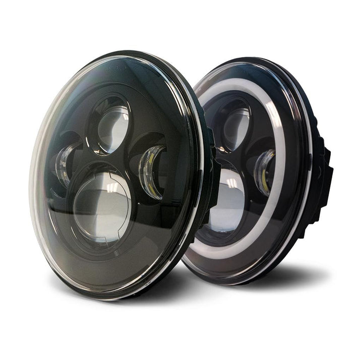 DV8 Offroad 2007-2018 Jeep JK Projector LED Headlights – on the trail, image 1 of 15