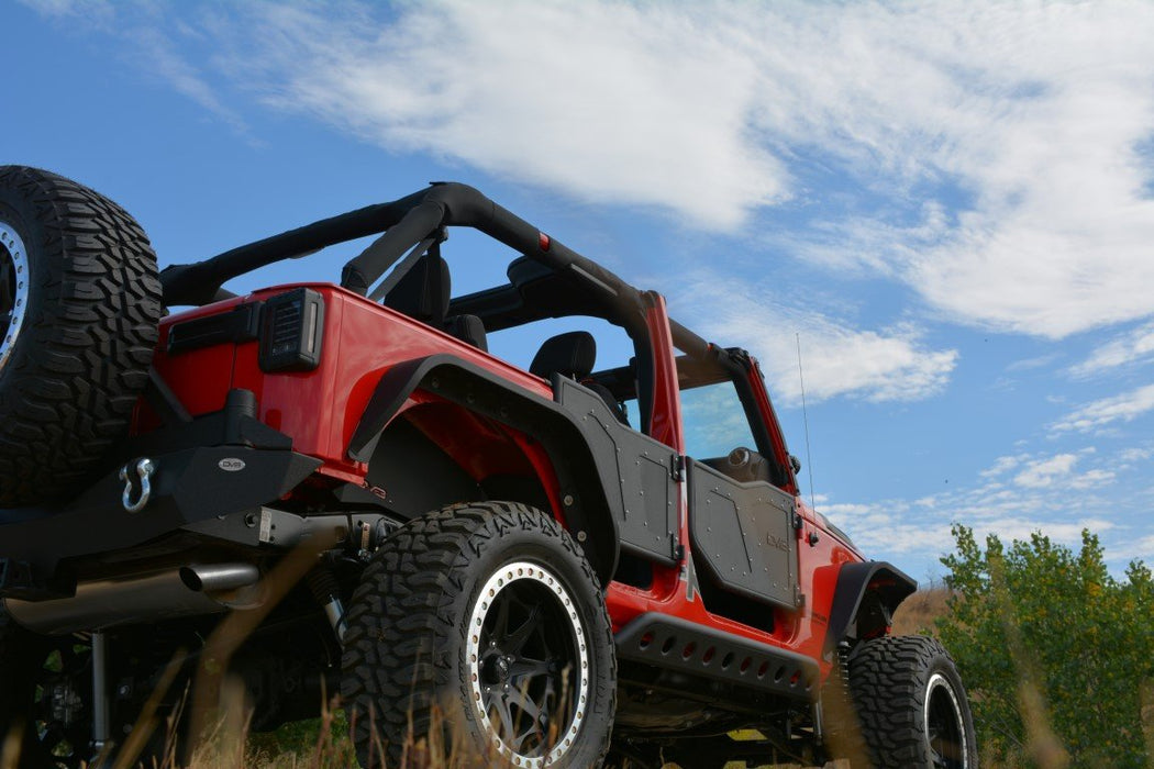 DV8 Offroad 2007-2018 Jeep Wrangler JK Rear Rock Doors – on the trail, image 6 of 6