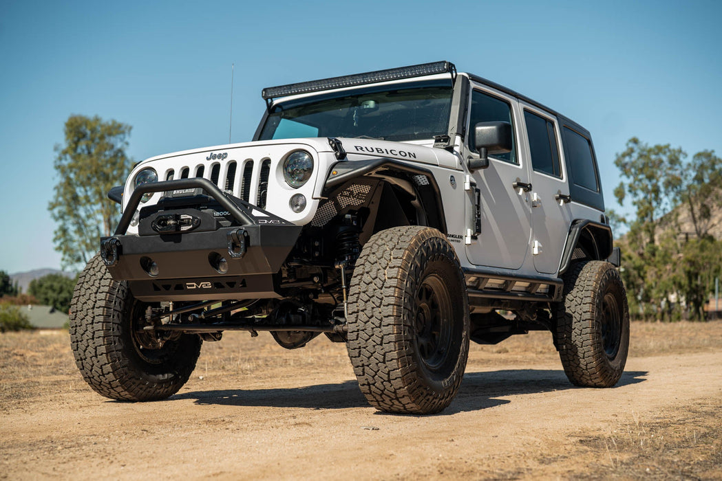 DV8 Offroad 2007-2018 Jeep Wrangler JK Front Skid Plate – installed on vehicle, image 6 of 16