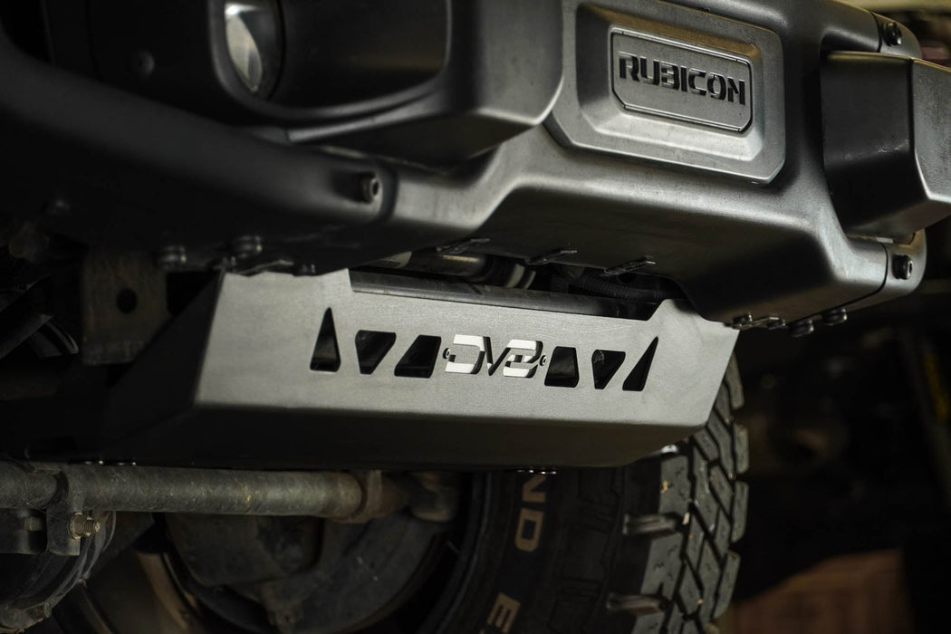 DV8 Offroad 2007-2018 Jeep Wrangler JK Front Skid Plate – installed on vehicle, image 11 of 16