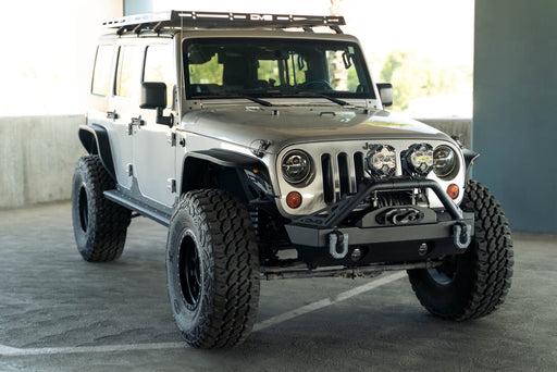 DV8 Offroad 2007-2018 Jeep Wrangler JK Slim Fender Flares – installed on vehicle, image 2 of 17