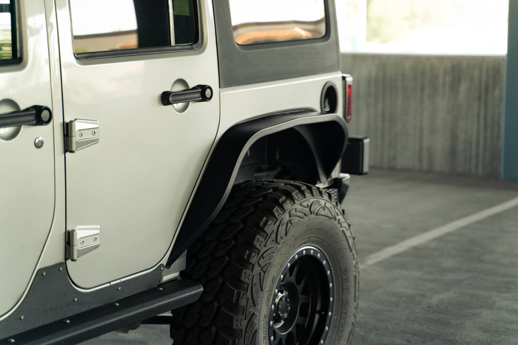 DV8 Offroad 2007-2018 Jeep Wrangler JK Slim Fender Flares – installed on vehicle, image 5 of 17