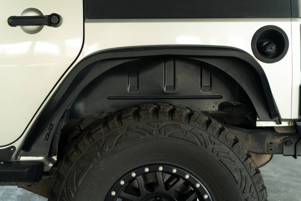 DV8 Offroad 2007-2018 Jeep Wrangler JK Slim Fender Flares – installed on vehicle, image 6 of 17