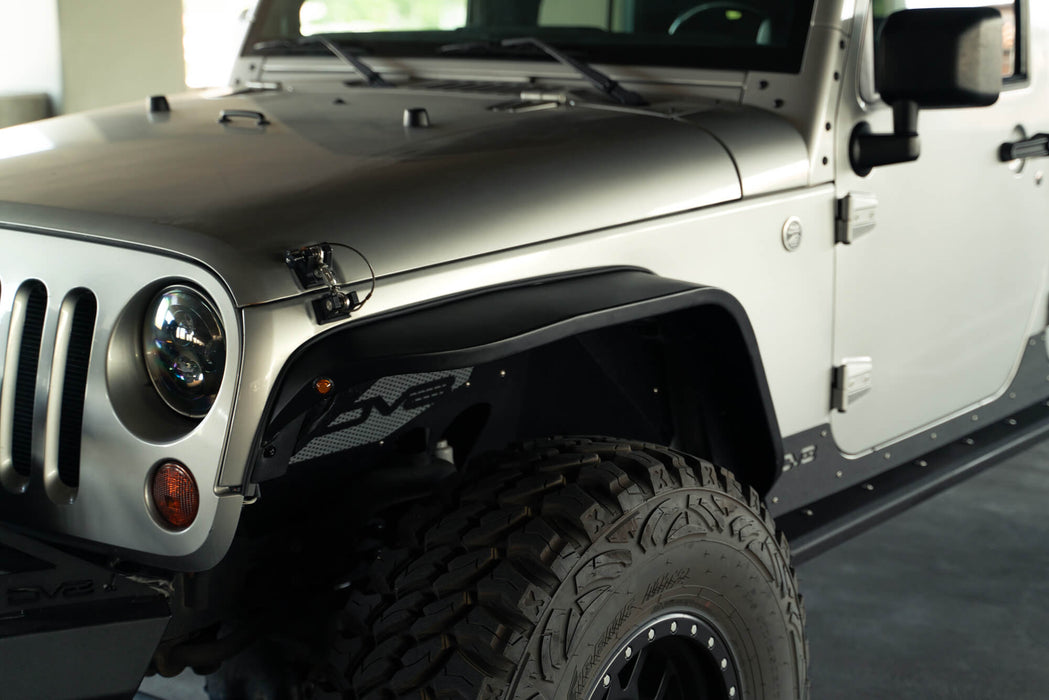DV8 Offroad 2007-2018 Jeep Wrangler JK Slim Fender Flares – installed on vehicle, image 7 of 17