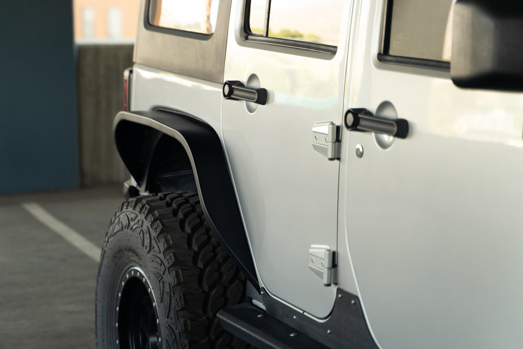 DV8 Offroad 2007-2018 Jeep Wrangler JK Slim Fender Flares – installed on vehicle, image 8 of 17