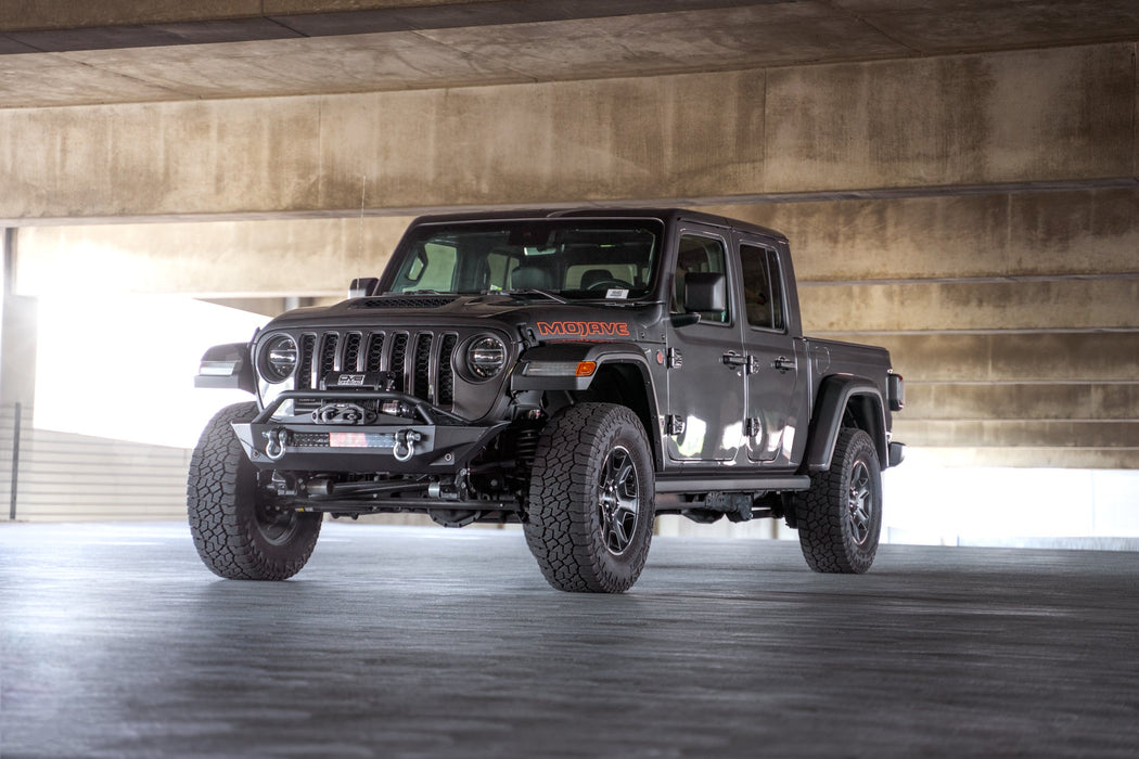 DV8 2007-2026 Jeep Wrangler JK/JL & Gladiator JT FS-1 Series Stubby Front Bumper – installed on vehicle, image 10 of 20