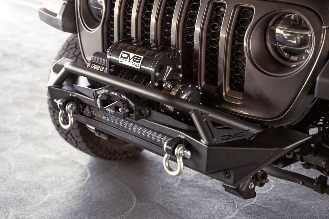 DV8 2007-2026 Jeep Wrangler JK/JL & Gladiator JT FS-1 Series Stubby Front Bumper – installed on vehicle, image 13 of 20