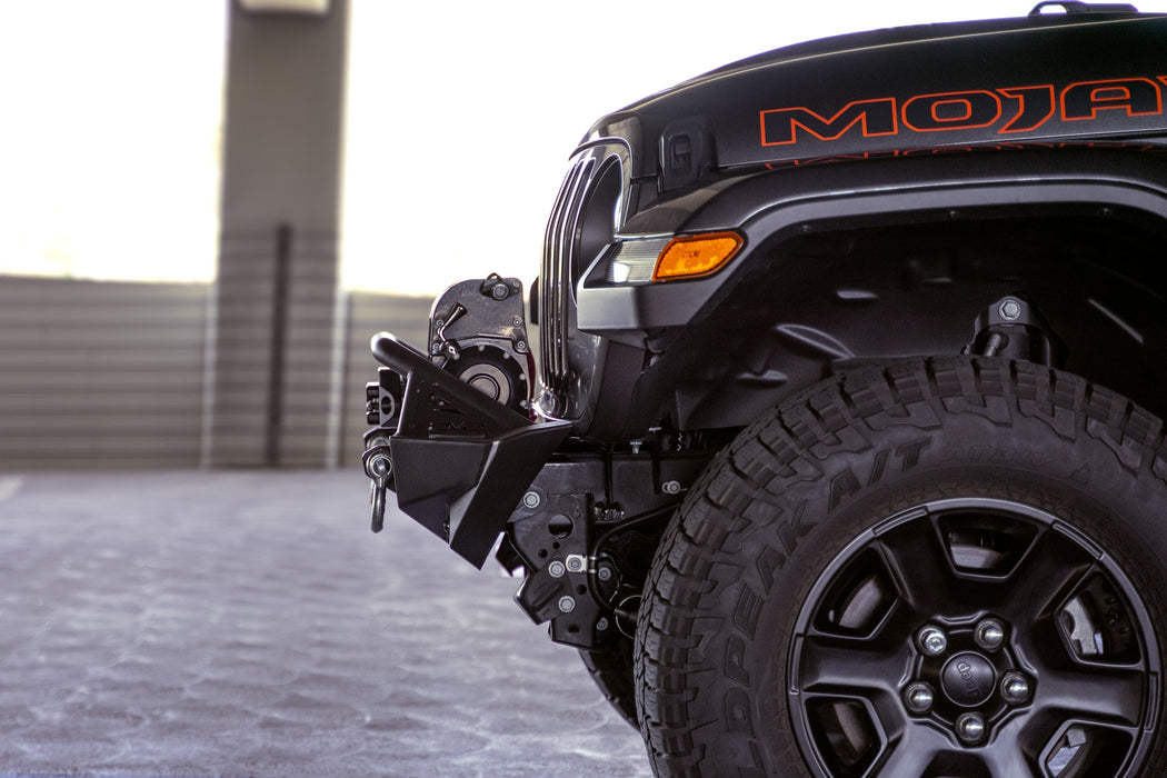 DV8 2007-2026 Jeep Wrangler JK/JL & Gladiator JT FS-1 Series Stubby Front Bumper – installed on vehicle, image 14 of 20