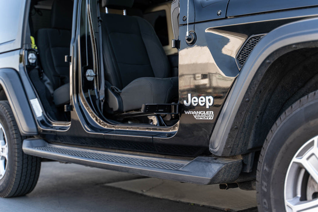 DV8 Offroad 2007-2026 Jeep Wrangler JK/JL & Gladiator JT Foot Pegs – installed on vehicle, image 5 of 15