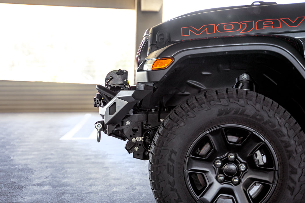 DV8 Offroad 2007-2026 Jeep Wrangler JK/JL & Gladiator JT MTO Series Front Bumper – installed on vehicle, image 13 of 20