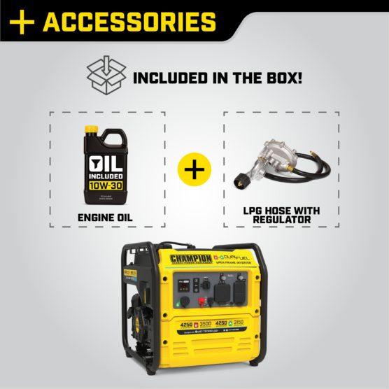 Champion 200977 3500W/4250W Generator Dual Fuel Inverter Open Frame New - Features