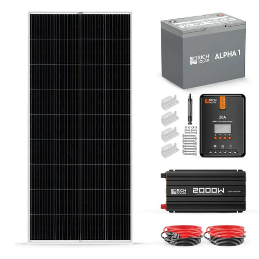 Green Vista Living Rich Solar - 200 Watt Complete Solar Kit