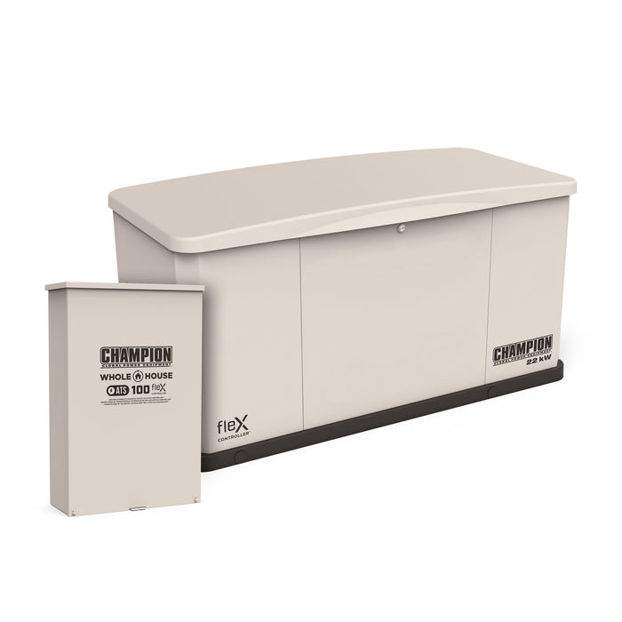 Champion 201010 22kW FLEX Generator w/100A SE NEMA 3R WHOLE HOUSE FLEX ATS (Aluminum Enclosure)