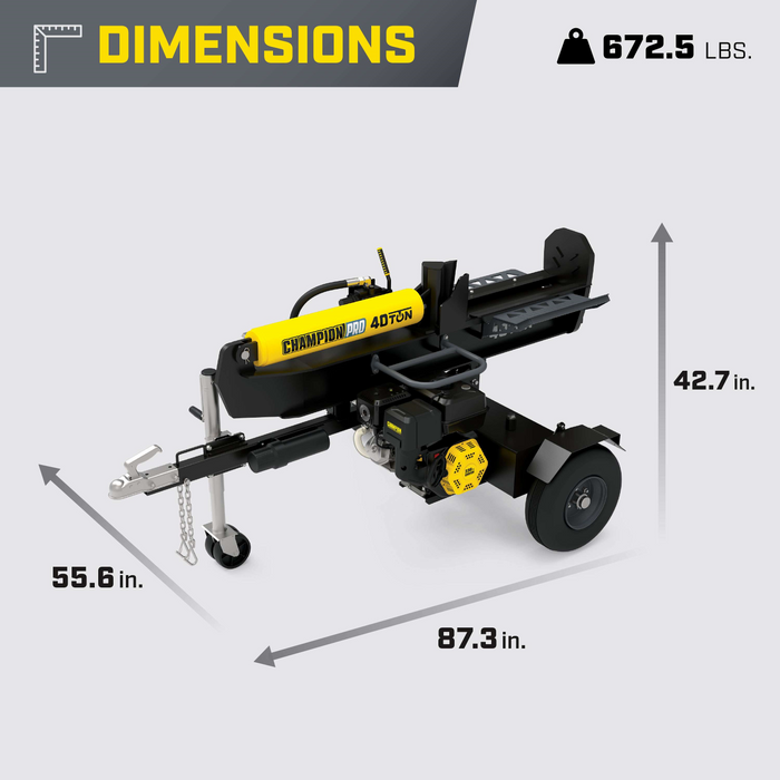 Champion 201091 Pro 40-Ton Log Splitter Horizontal/Vertical Full Beam Gas With Auto Return New - View 10