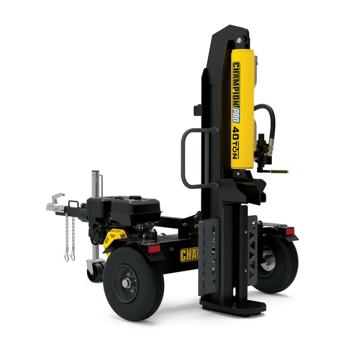 Champion 201091 Pro 40-Ton Log Splitter Horizontal/Vertical Full Beam Gas With Auto Return New - Lifestyle View