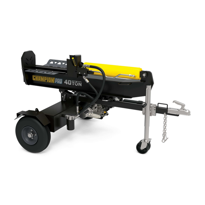 Champion 201091 Pro 40-Ton Log Splitter Horizontal/Vertical Full Beam Gas With Auto Return New - Detail View