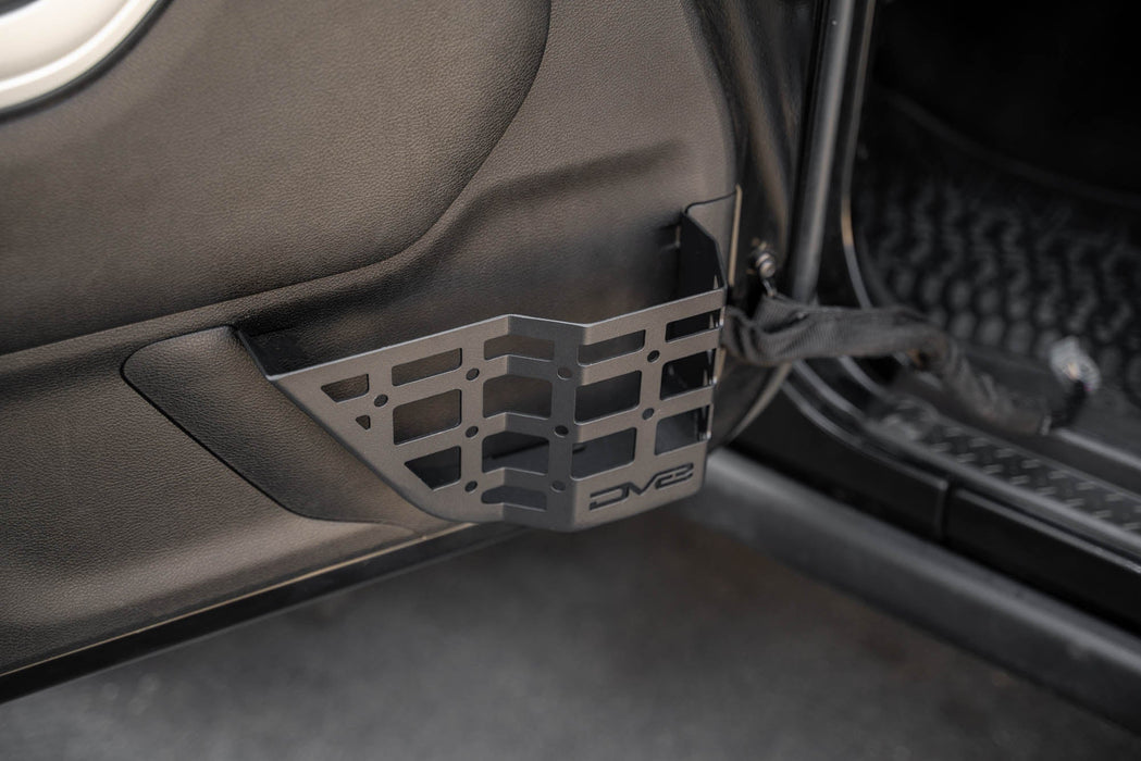 DV8 Offroad 2011-2018 Jeep Wrangler JK Front Door Pocket Molle Panels – installed on vehicle, image 11 of 15