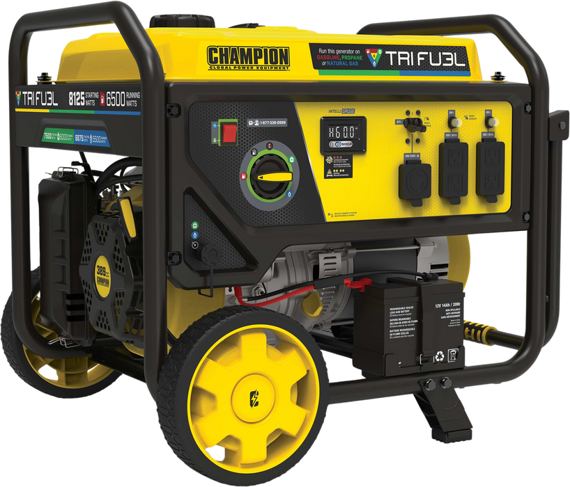 Champion 201169 6500W/8125W Generator Tri-Fuel Gas Propane Natural Gas CO Shield Electric Start New