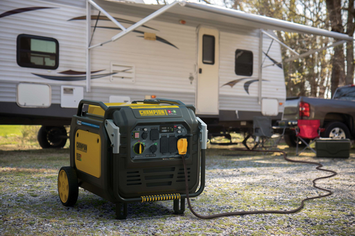 Champion 201175 7000W/8500W Generator Dual Fuel Gas Propane Inverter Low THD CO Shield Electric Start New - Side View
