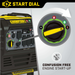Champion 201175 7000W/8500W Generator Dual Fuel Gas Propane Inverter Low THD CO Shield Electric Start New - Dimensions