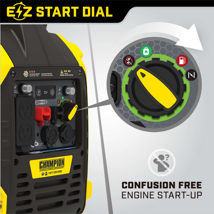 Champion 201183 1850W/2500W Generator Dual Fuel Gas Propane Inverter Low THD CO Shield New - Dimensions